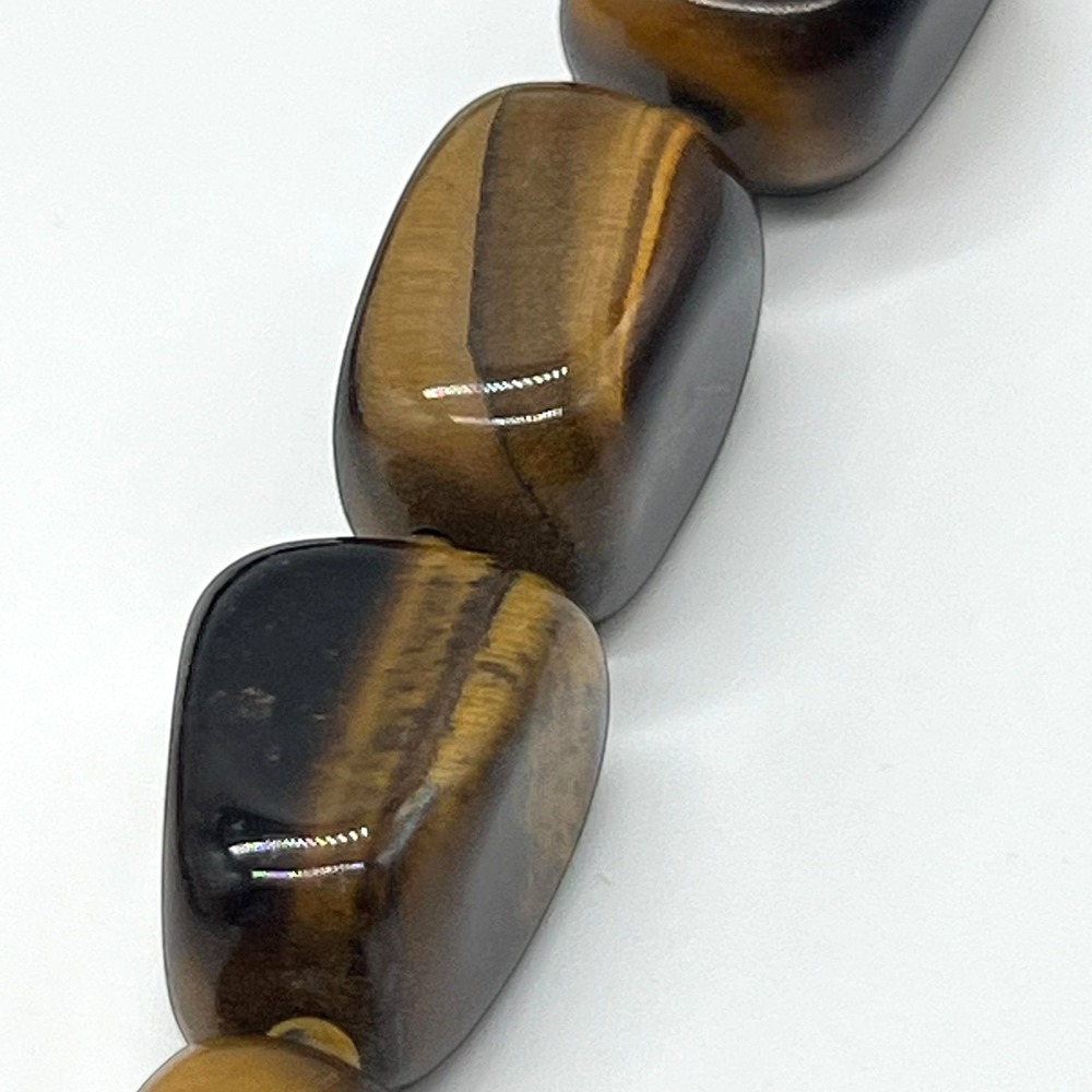 Vintage Tiger's Eye Necklace Marked SX 925 Sterling Silver Gemstone Toggle Clasp - Picture 16 of 16